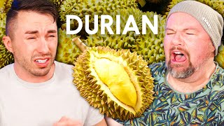 Men Try Eating Durian Fruit for the First Time  The Worlds Smelliest Fruit [upl. by Tris]