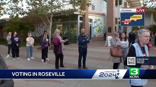 California Election  Some Roseville voters could wait up to an hour to fill out their ballot [upl. by Daukas]