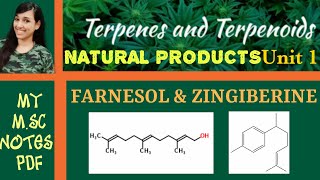 Terpene And Terpenoid Part 4Farnesol And Zingiberene Natural ProductsMsc Chemistry Notes PDF [upl. by Ahgem]