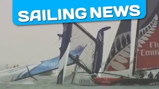 Catastrophic capsize of The Wave on Extreme Sailing Series of Qingdao [upl. by Sydney]