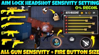 PERFECT  AIM LOCK 🔒 HEADSHOT SENSITIVITY SETTING  FREE FIRE NEW HEADSHOT TRICK  AIM LOCK TRICK [upl. by Nancee]