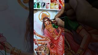 Day 04 MAA KUSHMANDA 🪷✨🌻shortsviral watercolorpainting [upl. by Htebesile586]