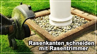 Rasenkanten mit Rasentrimmer schneiden amp pflegen  einfach amp schnell [upl. by Sad]