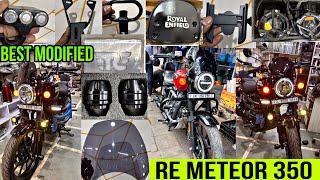 meteor 350 modified exhaust  royal Enfield meteor 350 modified  meteor 350 new model 2023 [upl. by Eldrida]