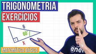 TRIGONOMETRIA NO TRIÂNGULO RETÂNGULO EXERCÍCIOS  Resumo de Matemática para o Enem [upl. by Einnok6]