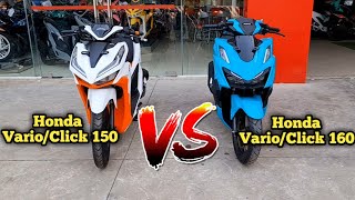 Honda Click 150 VS Honda Click 160  SIDE BY SIDE COMPARISON [upl. by Argent]