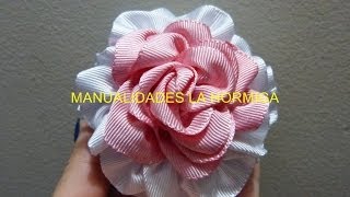 Como Hacer rosas de Listón How to make flower Diy [upl. by Hernando]