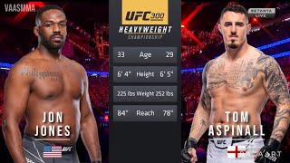 JON JONES VS TOM ASPINALL FULL FIGHT UFC 300 [upl. by Lednahs]