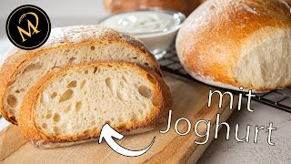 Leckeres Joghurtbrot Rezept ohne Vorteig welches du am gleichen Tag backen kannst [upl. by Nnylram20]