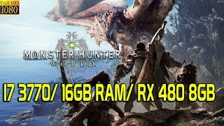 Monster Hunter World  I7 3770 16GB RAM  RX 480 8GB  Highest Settings  1080p [upl. by Adnilram822]