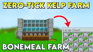 ZeroTick Kelp Bonemeal Farm In Minecraft PeBedrock 120  Unlimited Bonemeal [upl. by Gravante]