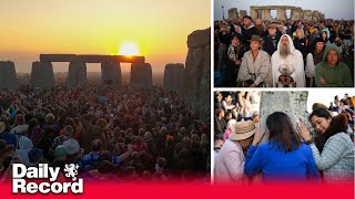 Thousands gather at Stonehenge at sunrise to mark the summer solstice [upl. by Jonina]