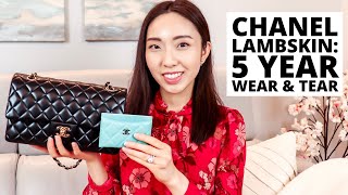 CHANEL LAMBSKIN 5 YEAR WEAR AND TEAR  How Often I Use It amp How I Store It  Is it Worth Buying [upl. by Nevet]