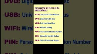 Full forms in English english shortsvideolearnenglish [upl. by Hna]