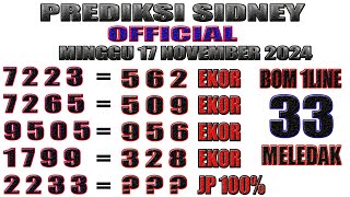 PREDIKSI SIDNEY HARI INI 17 NOVEMBER 2024  BOCORAN TOGEL SYDNEY HARI INI  RUMUS JITU SIDNEY [upl. by Marcos]