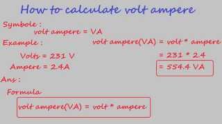 how to calculate volt ampere  electrical calculation [upl. by Nnaxor]