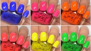 OPI  TRU NEON  Swatch and Review [upl. by Akenahs415]