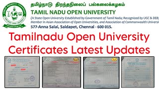 Tamilnadu Open University February 2023 Exam Certificate Latest Updates 👍 [upl. by Jaynes180]