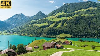 Lungern Switzerland 🇨🇭 in 4K 60fps  Walking Tour  Lake Lungern Hotspots [upl. by Jeanelle319]