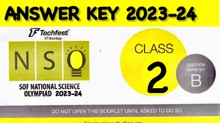 NSO class 2 Question paper 202324 with answers  SOF science Olympiad solved paper for class 2 NSO [upl. by Philipson]