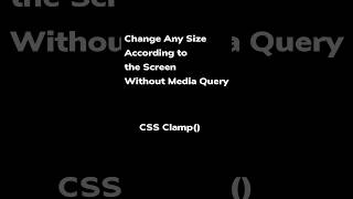 clamp function in css What is clamp in CSS [upl. by Yelrahc199]