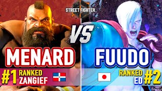 SF6 🔥 MenaRD 1 Ranked Zangief vs Fuudo 2 Ranked Ed 🔥 SF6 High Level Gameplay [upl. by Nowaj493]