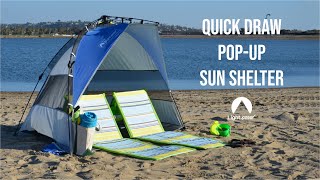 How to set up and take down the Lightspeed Outdoors Quick Draw PopUp Shelter  Beach Tent [upl. by Nasya627]