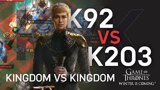 KVK K92 VS K203  KvK  Kingdom vs Kingdom [upl. by Larimore]