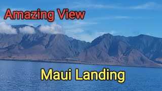 Maui Landing Kahului Airport Hawaii Scenic View [upl. by Eerrehs]