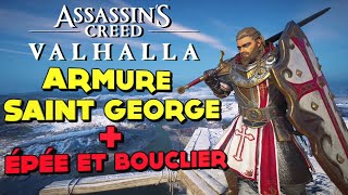 COMMENT OBTENIR LARMURE ST GEORGE  ÉPÉE et BOUCLIER  TOUT CE QUIL FAUT SAVOIR  AC VALHALLA SLAP [upl. by Rockwood]