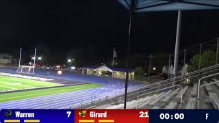 HS Football Girard at Warren 92724 [upl. by Sullivan]