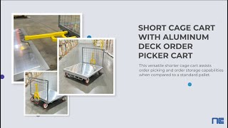 SHORT CAGE CART WITH ALUMINUM DECK ORDER PICKER CART  National Cart Company [upl. by Heiskell980]