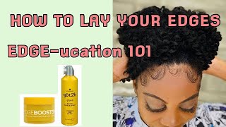 How To Lay Your Edges  That Last For Hours  With Edge Booster [upl. by Akeihsal]