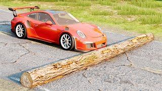 Mobil vs Fallen Tree 16  BeamNG Drive [upl. by Notaek]