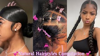 Cute amp Trendy Natural Hairstyles Styles By Baddies [upl. by Tecil]