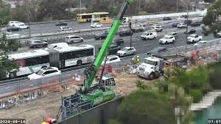 Warringah Freeway Upgrade time lapse  Wednesday 14 August 2024 [upl. by Siegler]