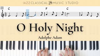 O Holy Night  Adolphe Adam  Piano Tutorial EASY  WITH Music Sheet  JCMS [upl. by Bar355]