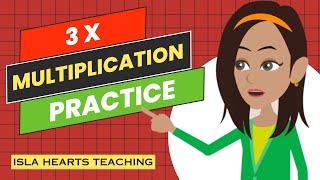 Multiplication Practice for Kids Times Tables Drills 3x  Multiplying Math Facts  Fun Fact Fluency [upl. by Olmstead]