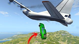 LANZANDO COCHES DESDE UN AVION   BeamNG Drive [upl. by Melody]