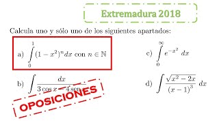 integral de un binomio de orden n oposiciones extremadura 2018 [upl. by Ornie]