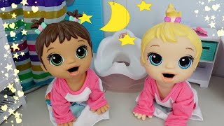 Baby Alive twin baby doll Compilation Morning to Evening Routine Feeding and changing baby dolls [upl. by Sidoney]