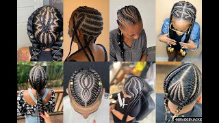 2022 Braided Ghana Weaving Hairstyles Trending Female Hairstyles [upl. by Sekoorb]