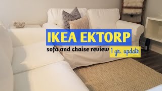 IKEA♡EKTORP SOFA AND CHAISE REVIEW♡ONE YEAR UPDATE [upl. by Swart]