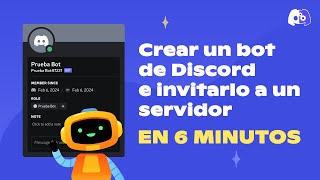 Crear un Bot de Discord e invitarlo a un servidor  Actualizado 2024  Discord Bots [upl. by Mlawsky]