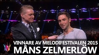 Vinnarintervju med Måns Zelmerlöw  Vinnare av Melodifestivalen 2015 [upl. by Prissy]