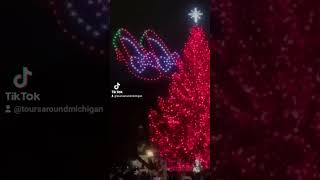 Drone show at Michigans official Christmas Tree State Capitol A ringing bell amp ruby slippers [upl. by Oakie]