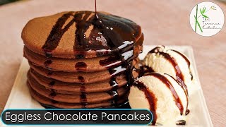 Yummy Eggless Chocolate Pancake Recipe  Easy amp Quick Breakfast Recipe  The Terrace Kitchen [upl. by Ymaj]