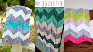 KNITTING TUTORIALCHEVRON BLANKET [upl. by Otrebire961]