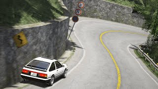 329339  Akagi Downhill in the AE86 Tuned  Assetto Corsa [upl. by Hadeehsar648]