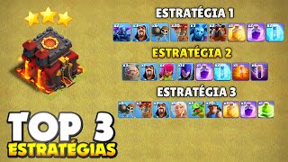 AS 3 MELHORES ESTRATÉGIAS DE ATAQUE GUERRA CV10 PARA 2023 NO CLASH OF CLANS [upl. by Ytirehc]